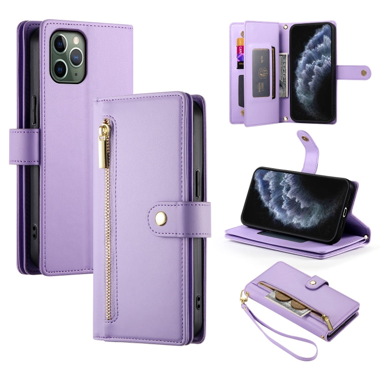 Handyhülle aus Leder mit Reißverschluss und neun Kartenfächern, für iPhone 11 Pro Max, für iPhone 11, für iPhone 11 Pro