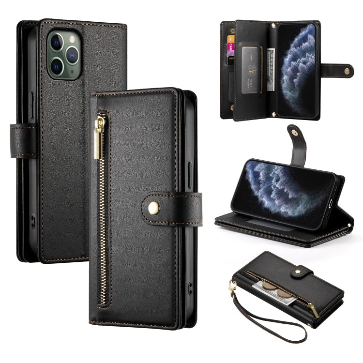 Handyhülle aus Leder mit Reißverschluss und neun Kartenfächern, für iPhone 11 Pro Max, für iPhone 11, für iPhone 11 Pro