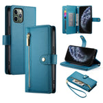 Handyhülle aus Leder mit Reißverschluss und neun Kartenfächern, für iPhone 11 Pro Max, für iPhone 11, für iPhone 11 Pro