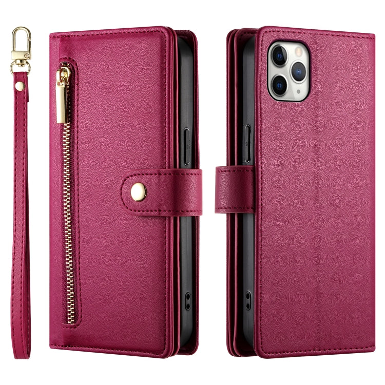 Handyhülle aus Leder mit Reißverschluss und neun Kartenfächern, für iPhone 11 Pro Max, für iPhone 11, für iPhone 11 Pro
