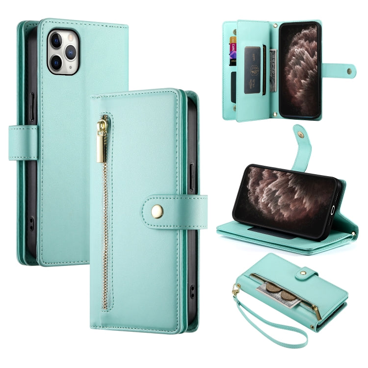 Handyhülle aus Leder mit Reißverschluss und neun Kartenfächern, für iPhone 11 Pro Max, für iPhone 11, für iPhone 11 Pro