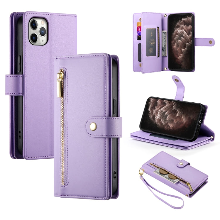 Handyhülle aus Leder mit Reißverschluss und neun Kartenfächern, für iPhone 11 Pro Max, für iPhone 11, für iPhone 11 Pro