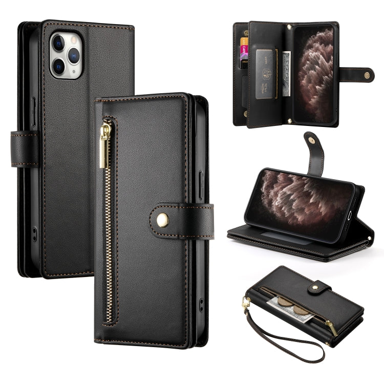 Handyhülle aus Leder mit Reißverschluss und neun Kartenfächern, für iPhone 11 Pro Max, für iPhone 11, für iPhone 11 Pro