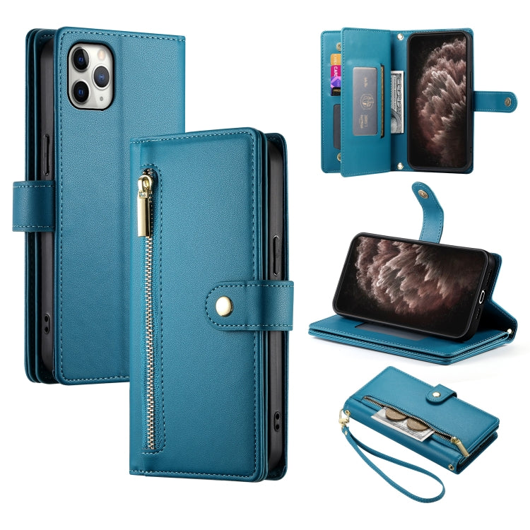 Handyhülle aus Leder mit Reißverschluss und neun Kartenfächern, für iPhone 11 Pro Max, für iPhone 11, für iPhone 11 Pro