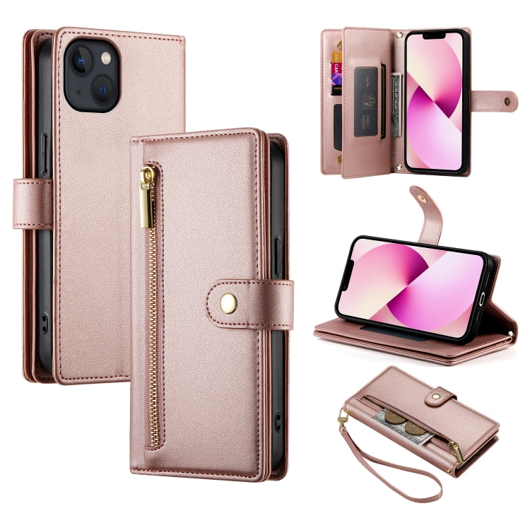 Handytasche aus Leder mit neun Kartenfächern und Reißverschluss, für iPhone 14 Pro Max, für iPhone 13 Pro Max, für iPhone 13 Pro, für iPhone 13, für iPhone 13 mini, für iPhone 12 / 12 Pro, für iPhone 12 Pro Max, für iPhone 12 mini