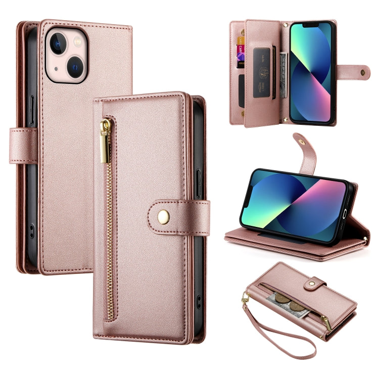 Handytasche aus Leder mit neun Kartenfächern und Reißverschluss, für iPhone 14 Pro Max, für iPhone 13 Pro Max, für iPhone 13 Pro, für iPhone 13, für iPhone 13 mini, für iPhone 12 / 12 Pro, für iPhone 12 Pro Max, für iPhone 12 mini