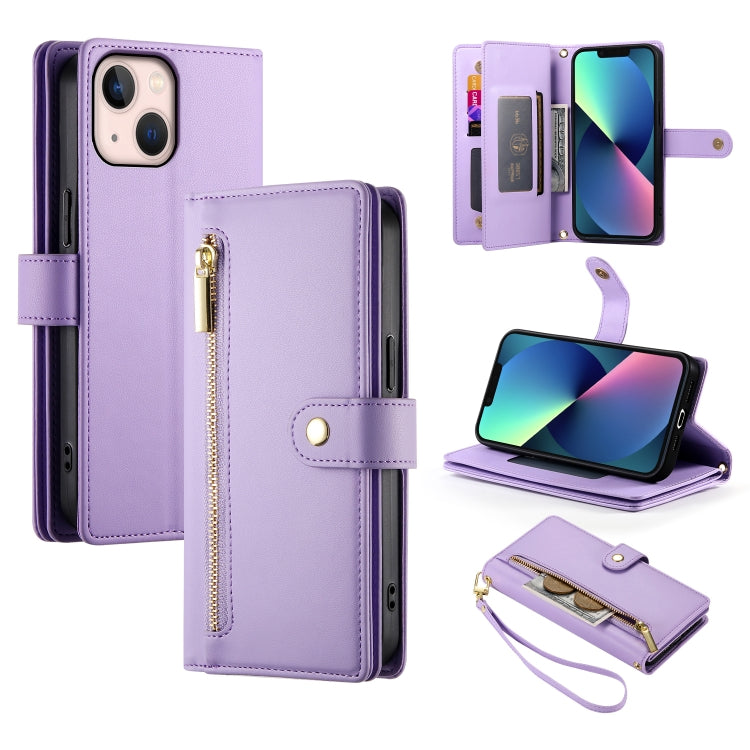 Handytasche aus Leder mit neun Kartenfächern und Reißverschluss, für iPhone 14 Pro Max, für iPhone 13 Pro Max, für iPhone 13 Pro, für iPhone 13, für iPhone 13 mini, für iPhone 12 / 12 Pro, für iPhone 12 Pro Max, für iPhone 12 mini