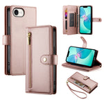 Handytasche aus Leder mit Reißverschluss und neun Kartenfächern, für iPhone 17 Pro Max, für iPhone 17 Pro, für iPhone 17, für iPhone Air, für iPhone 16e, für iPhone 16 Pro Max, für iPhone 16 Pro, für iPhone 16 Plus