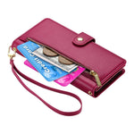 Handytasche aus Leder mit Reißverschluss und neun Kartenfächern, für iPhone 17 Pro Max, für iPhone 17 Pro, für iPhone 17, für iPhone Air, für iPhone 16e, für iPhone 16 Pro Max, für iPhone 16 Pro, für iPhone 16 Plus