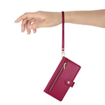 Handytasche aus Leder mit Reißverschluss und neun Kartenfächern, für iPhone 17 Pro Max, für iPhone 17 Pro, für iPhone 17, für iPhone Air, für iPhone 16e, für iPhone 16 Pro Max, für iPhone 16 Pro, für iPhone 16 Plus