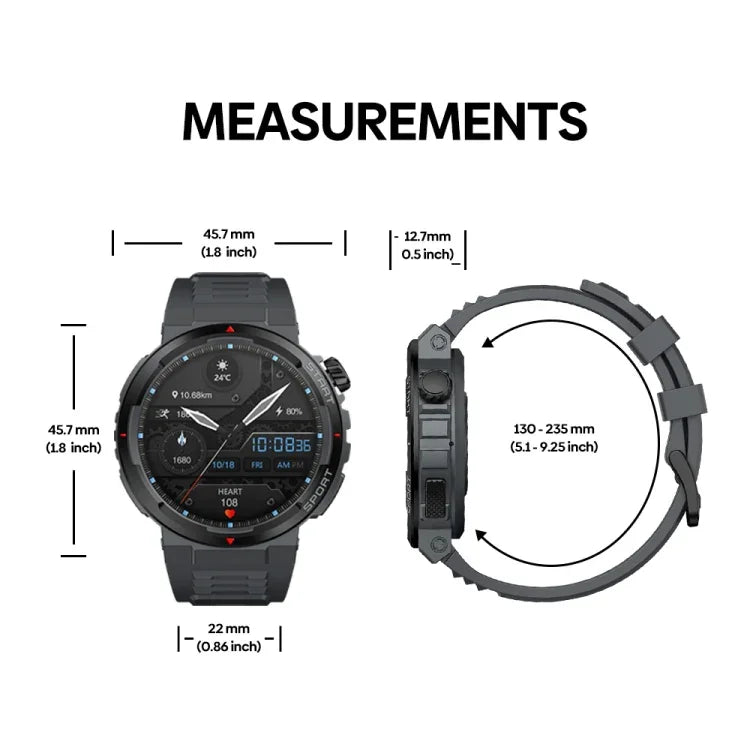 Zeblaze Ares 3 Plus 1,43 Zoll Fitness- und Wellness-Smartwatch mit 24-Stunden-Gesundheitsüberwachung