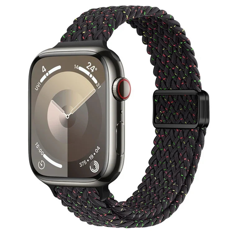 Slim Magnetic Buckle Nylon Braided Watch Band, For Apple Watch SE 2023 44mm, For Apple Watch SE 2023 40mm