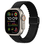 Slim Magnetic Buckle Nylon Braided Watch Band, For Apple Watch Ultra 2 49mm, For Apple Watch Series 9 45mm