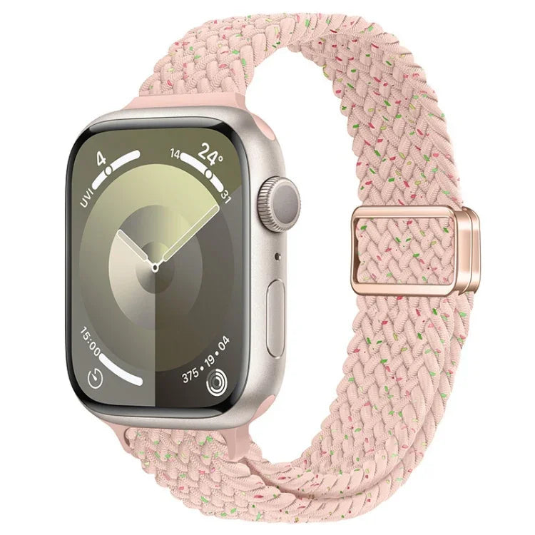 Slim Magnetic Buckle Nylon Braided Watch Band, For Apple Watch Ultra 2 49mm, For Apple Watch Series 9 45mm