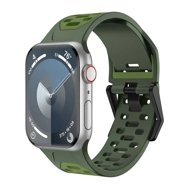 Zweifarbiges Silikonarmband „Meteorit“, passend für Apple Watch SE 2023 (44 mm), Apple Watch Ultra 2 (49 mm), Apple Watch Series 9 (45 mm), Apple Watch Ultra (49 mm), Apple Watch Series 8 (45 mm) und Apple Watch SE 2022 (44 mm).