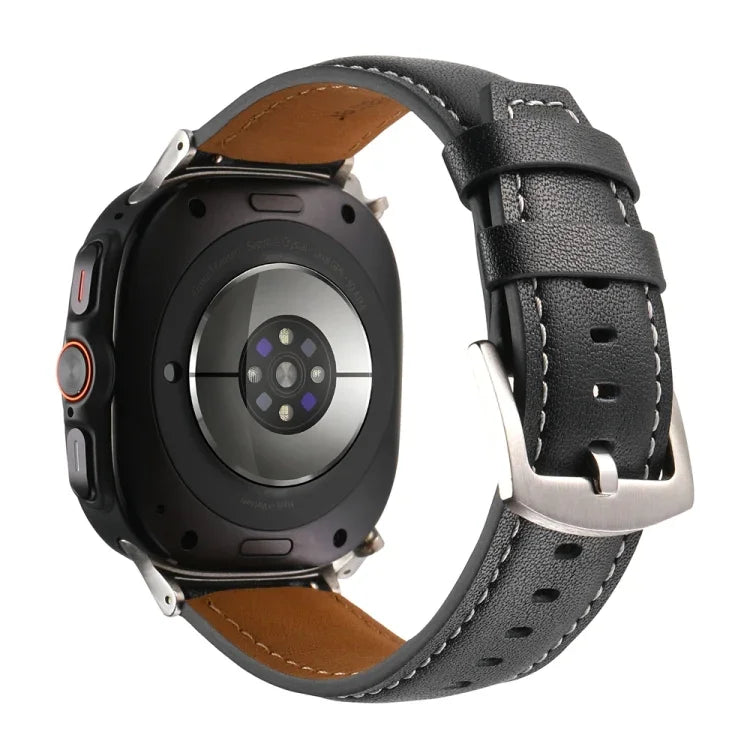 Schlichtes Uhrenarmband aus echtem Leder, für Samsung Galaxy Watch Ultra 47 mm / Ultra 2025