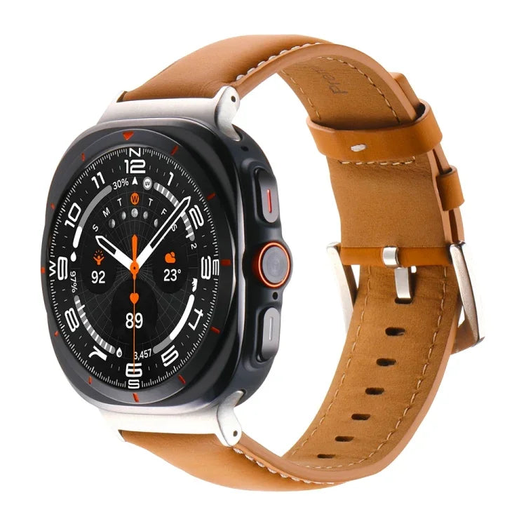 Schlichtes Uhrenarmband aus echtem Leder, für Samsung Galaxy Watch Ultra 47 mm / Ultra 2025