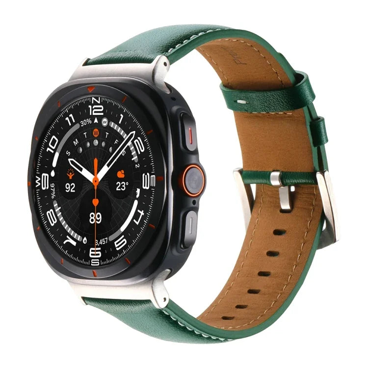 Schlichtes Uhrenarmband aus echtem Leder, für Samsung Galaxy Watch Ultra 47 mm / Ultra 2025