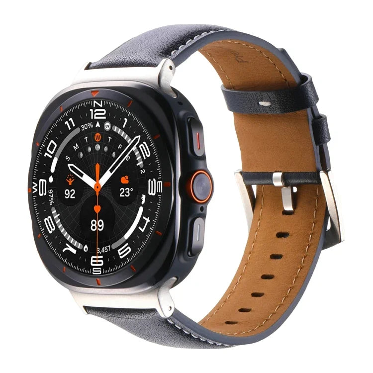 Schlichtes Uhrenarmband aus echtem Leder, für Samsung Galaxy Watch Ultra 47 mm / Ultra 2025