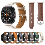 Schlichtes Uhrenarmband aus echtem Leder, für Samsung Galaxy Watch Ultra 47 mm / Ultra 2025