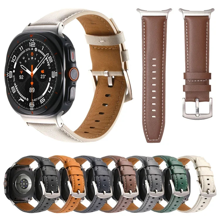 Schlichtes Uhrenarmband aus echtem Leder, für Samsung Galaxy Watch Ultra 47 mm / Ultra 2025