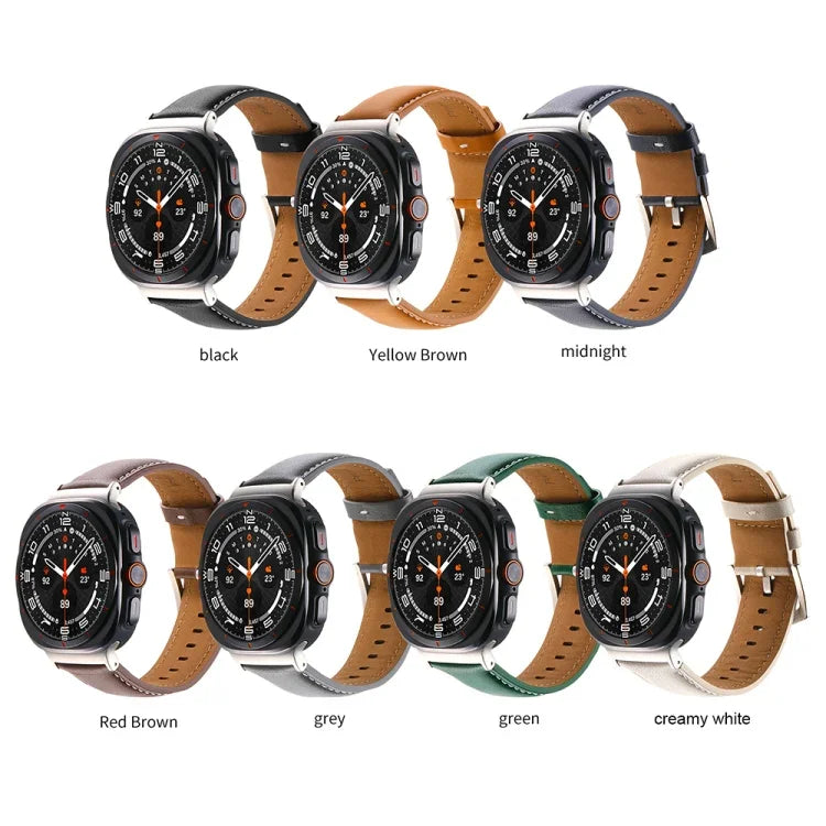 Schlichtes Uhrenarmband aus echtem Leder, für Samsung Galaxy Watch Ultra 47 mm / Ultra 2025