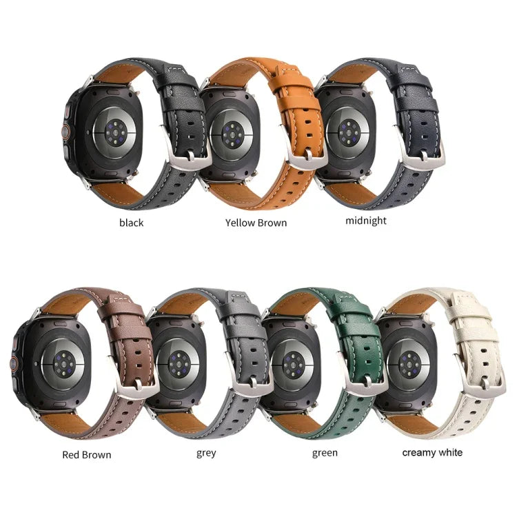 Schlichtes Uhrenarmband aus echtem Leder, für Samsung Galaxy Watch Ultra 47 mm / Ultra 2025