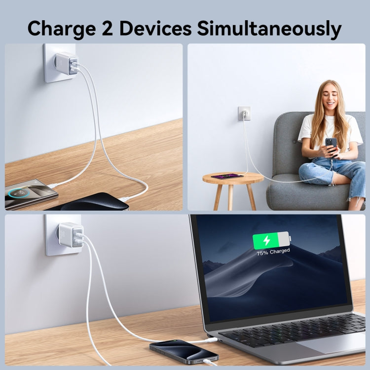 JOYROOM JR-TCF15 30W USB+USB-C / Type-C Fast Charger, EU Plug