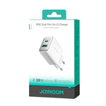 JOYROOM JR-TCF15 30W USB+USB-C / Type-C Schnellladegerät, EU-Stecker, UK-Stecker