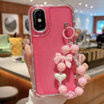 TPU + PC + Glitzer Pailletten Vollschutz-Handyhülle mit Armband, Für iPhone 14 Pro, Für iPhone 14 Pro Max, Für iPhone 6 / 7 / 8 / SE 2020, Für iPhone 13 Pro Max, Für iPhone 13 Pro, Für iPhone 13, Für iPhone 12 / 12 Pro, Für iPhone 12 Pro Max