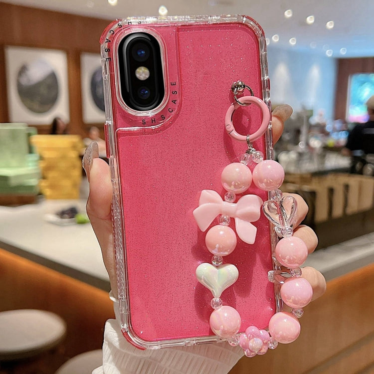 TPU + PC + Glitzer Pailletten Vollschutz-Handyhülle mit Armband, Für iPhone 14 Pro, Für iPhone 14 Pro Max, Für iPhone 6 / 7 / 8 / SE 2020, Für iPhone 13 Pro Max, Für iPhone 13 Pro, Für iPhone 13, Für iPhone 12 / 12 Pro, Für iPhone 12 Pro Max