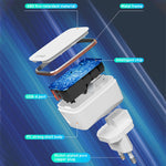 LDNIO A1204Q QC3.0 18W USB-Schnellladegerät mit 1m USB-auf-8-Pin-Kabel, EU-Stecker, UK-Stecker, US-Stecker