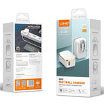 LDNIO A1204Q QC3.0 18W USB-Schnellladegerät mit 1m USB-auf-8-Pin-Kabel, EU-Stecker, UK-Stecker, US-Stecker