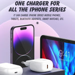 LDNIO A1206C PD27W USB-C / Typ-C Schnellladegerät mit 1m 8-Pin Kabel, EU-Stecker