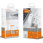 LDNIO A1206C PD27W USB-C / Typ-C Schnellladegerät mit 1m 8-Pin Kabel, EU-Stecker