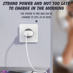 LDNIO A1206C PD27W USB-C / Typ-C Schnellladegerät mit 1m 8-Pin Kabel, EU-Stecker