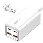 LDNIO A4610C PD65W Dual USB-C / Typ-C + Dual USB Schnellladegerät, Kabellänge: 1,5 m, EU-Stecker, A4610C (UK-Stecker), US-Stecker