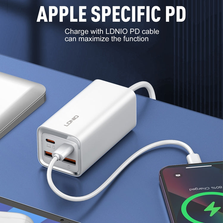 LDNIO A4610C PD65W Dual USB-C / Typ-C + Dual USB Schnellladegerät, Kabellänge: 1,5 m, EU-Stecker, A4610C (UK-Stecker), US-Stecker