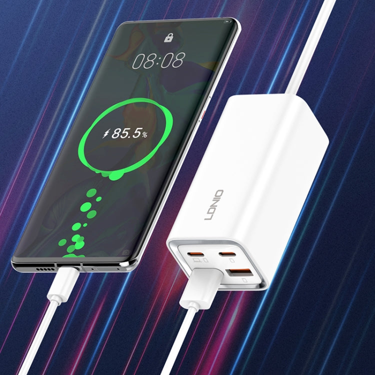 LDNIO A4610C PD65W Dual USB-C / Typ-C + Dual USB Schnellladegerät, Kabellänge: 1,5 m, EU-Stecker, A4610C (UK-Stecker), US-Stecker