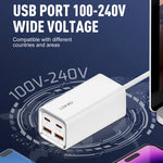 LDNIO A4610C PD65W Dual USB-C / Typ-C + Dual USB Schnellladegerät, Kabellänge: 1,5 m, EU-Stecker, A4610C (UK-Stecker), US-Stecker