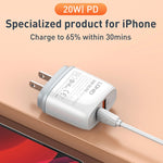 LDNIO Q229 QC3.0 / PD20W USB + Type-C Schnellladegerät mit 1m USB auf 8 Pin Kabel, EU Stecker, UK Stecker, US Stecker