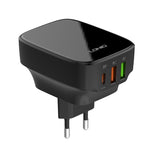 LDNIO Q334 32W Typ-C + Dual-USB-Anschluss-Ladegerät mit 1m Micro-USB-Datenkabel, EU-Stecker