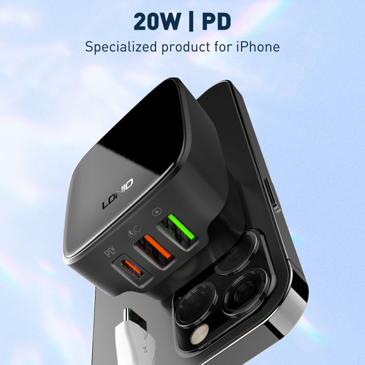 LDNIO Q334 32W Typ-C + Dual-USB-Anschluss-Ladegerät mit 1m Micro-USB-Datenkabel, EU-Stecker