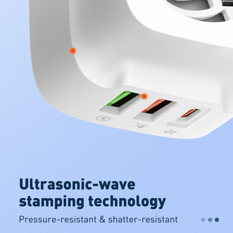 LDNIO Q334 32W Typ-C + Dual-USB-Anschluss-Ladegerät mit 1m Micro-USB-Datenkabel, EU-Stecker