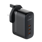 LDNIO Q367 65W GaN 3 x USB-C / Typ-C Interface Ladegerät mit 1m USB-C / Typ-C auf USB-C / Typ-C Datenkabel, EU Stecker, UK Stecker, US Stecker