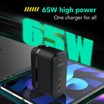 LDNIO Q367 65W GaN 3 x USB-C / Typ-C Interface Ladegerät mit 1m USB-C / Typ-C auf USB-C / Typ-C Datenkabel, EU Stecker, UK Stecker, US Stecker