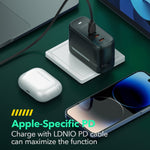 LDNIO Q367 65W GaN 3 x USB-C / Typ-C Interface Ladegerät mit 1m USB-C / Typ-C auf USB-C / Typ-C Datenkabel, EU Stecker, UK Stecker, US Stecker