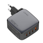 LDNIO Q408 100W GaN USB+3 USB-C / Typ-C Interface Ladegerät mit 1m 100W USB-C / Typ-C zu USB-C / Typ-C Datenkabel, EU Stecker, UK Stecker, US Stecker