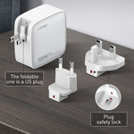LDNIO Q408 100W GaN USB+3 USB-C / Typ-C Interface Ladegerät mit 1m 100W USB-C / Typ-C zu USB-C / Typ-C Datenkabel, EU Stecker, UK Stecker, US Stecker