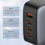 LDNIO Q408 100W GaN USB+3 USB-C / Typ-C Interface Ladegerät mit 1m 100W USB-C / Typ-C zu USB-C / Typ-C Datenkabel, EU Stecker, UK Stecker, US Stecker